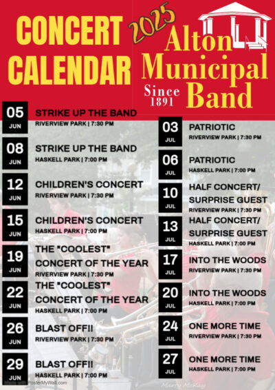 2025 Muny Band Calendar